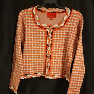 Zac Posen Z Spoke New York button front jacket with lattice detail Sz L